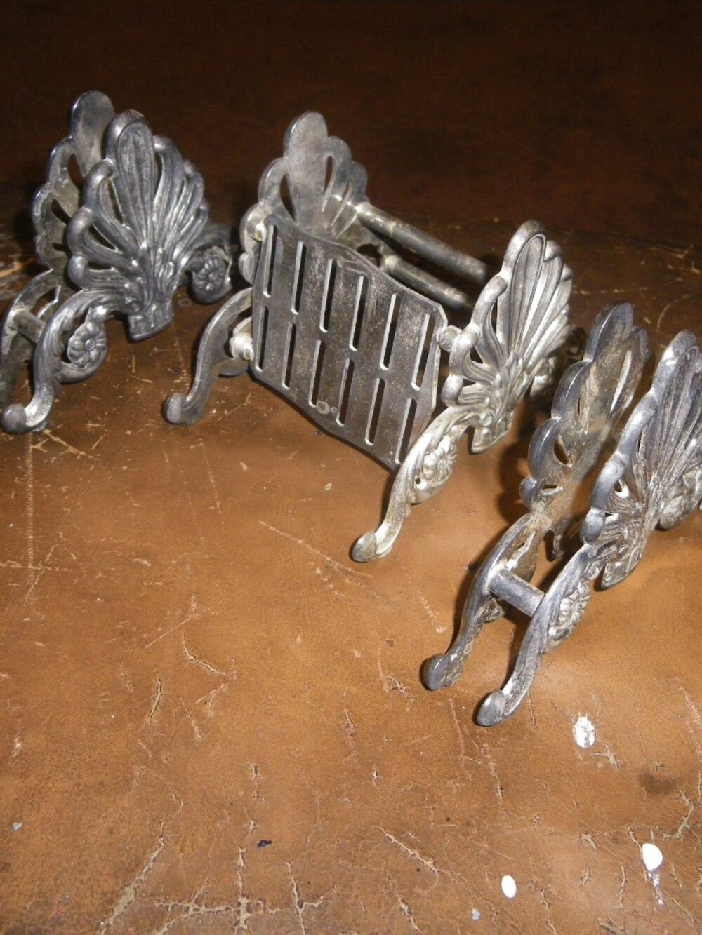 Vintage Silver Plate Set 2 Napkin Holders & Utensil Holder Nice Classic Patina!